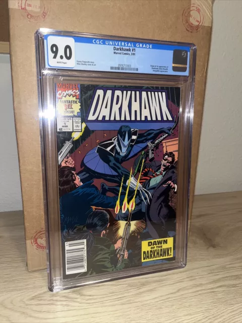 DARKHAWK #1 - CGC 9.0 VF/NM (Rare NEWSSTAND Variant; 1st App. Darkhawk ; White)