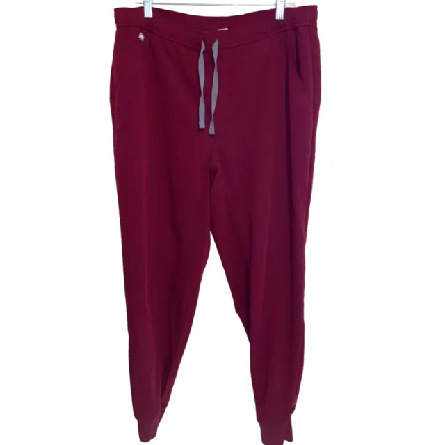 Figs Scrub Pants Womens XL Maroon Stretch Jogger Technical Collection Pockets