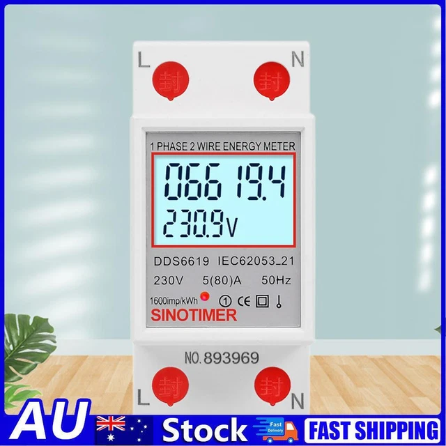 Digital Power Meter Din Rail 220V 230V Energy Meter 50 60Hz Indoor Installation