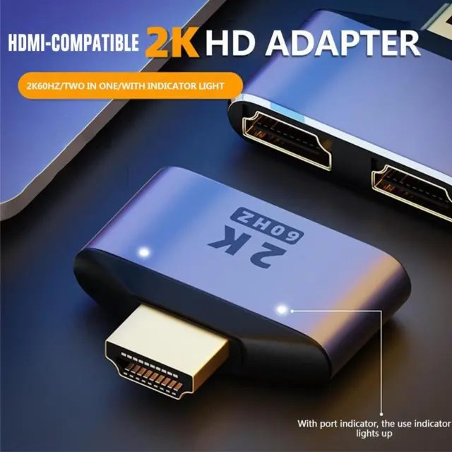 2K HD Male To Dual HD Female Splitter Adapter Converter For HD TV Hot'