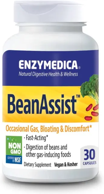 Enzymedica Beanassist 30 Capsules, Ballonnement & Inconfort, Digestif Support