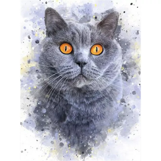5D Hágalo usted mismo Diamante Pintura Gato Taladro Redondo Completo Decoración de Pared Artesanía Decoración del Hogar