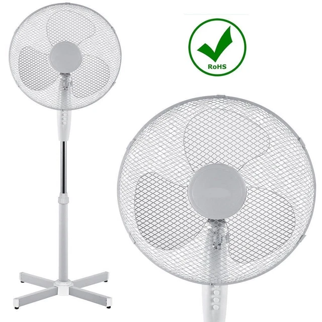 16& PEDESTAL OSCILLATING Stand Fan Electric Tower Standing Office Home