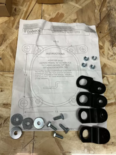 AB-8 Tecumseh to Embraco Compressor Mounting Adapters Kit