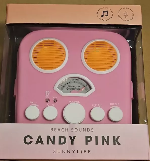 $65 Sunnylife Pink Medium Beach Sounds Bluetooth Travel Speaker