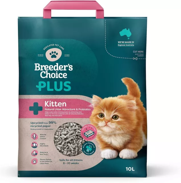 Breeders Choice Plus Kitten Natural Attractant And Probiotics Litter Cats 10L