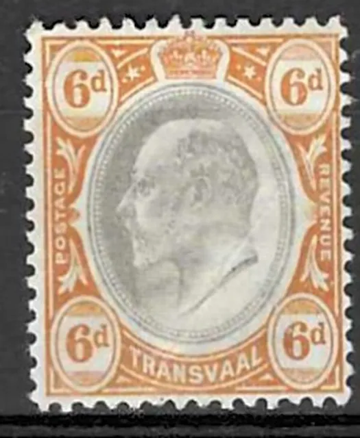 Stamps South Africa Transvaal 1902 KEVII 6d black+orange MH SG266a