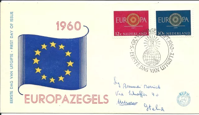 1960 Niederlande Nederland FDC Europa Reisten MF15695