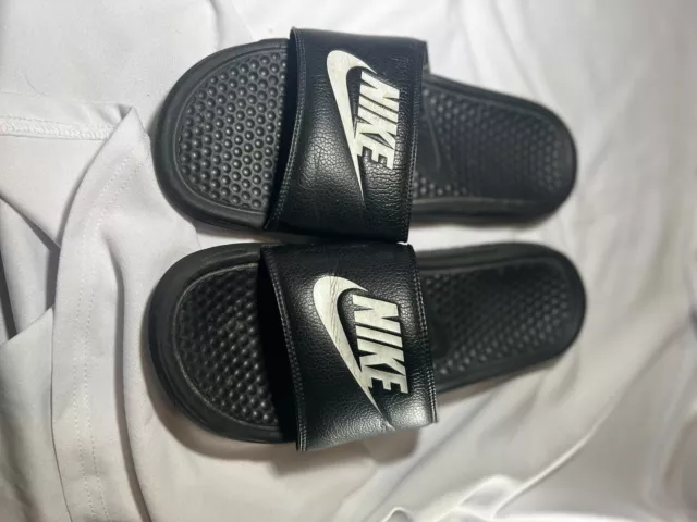 Nike Benassi JDI Slides Men's Size 7 Slip On Sandals 343880-090 Black White