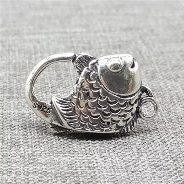 925 Sterling Silver Fish Lobster Clasp Connector for Bracelet Necklace