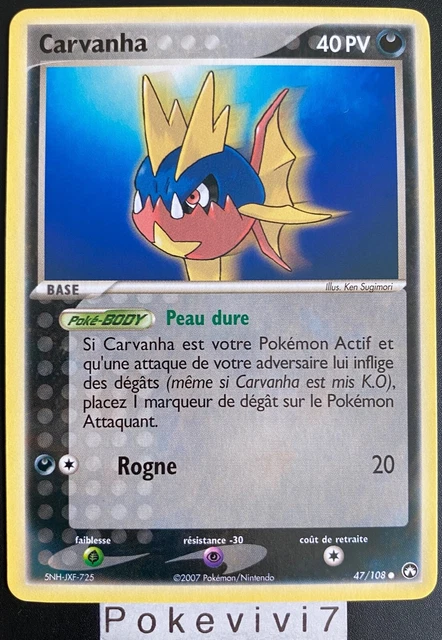Carte Pokemon CARVANHA 47/108 Bloc EX Gardiens du Pouvoir FR NEUF