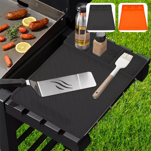 Grill Side Shelf Mat Silicone Grill Pad Heat-Resistant Kitchen Spatula Pad dkj