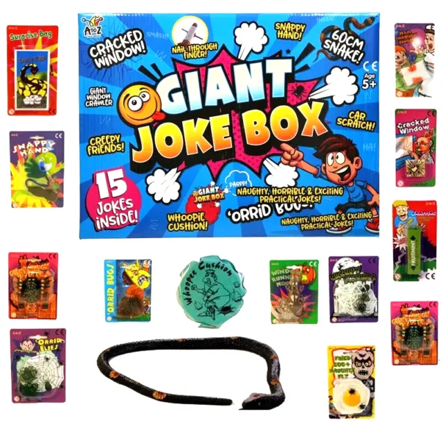 NAUGHTY PRANK JOKE BOX Toy 15 pc SET GAG BOY GIFT PARTY BAG CHRISTMAS STOCKING