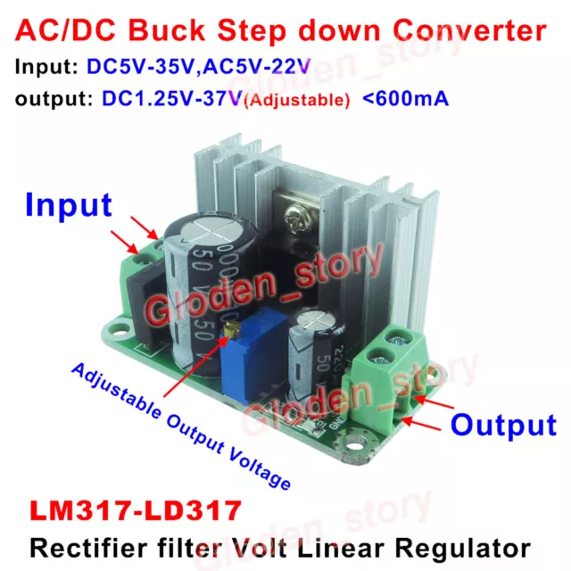 AC-DC Buck Step Down Converter Voltage Linear Rectifier Mini Module 3V 5V 9V 12V