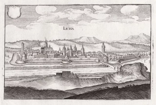 Lich LK Giessen Hessen Kupferstich Merian 1650