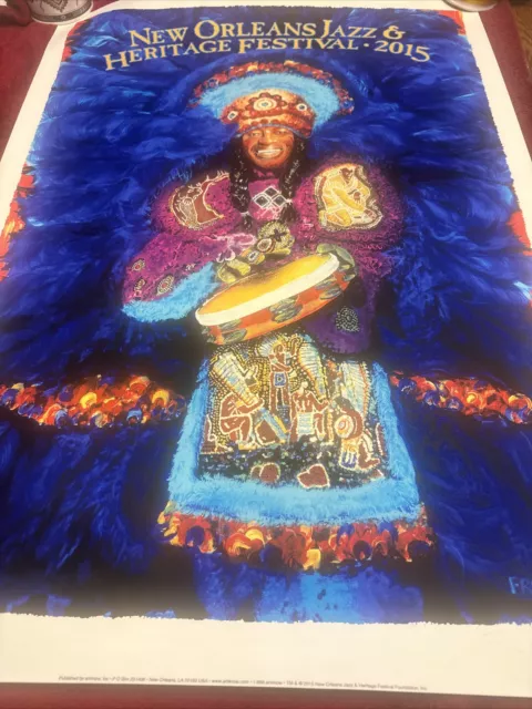 2015 New Orleans Jazz Fest Festival Poster Signed And numbered #462/2500