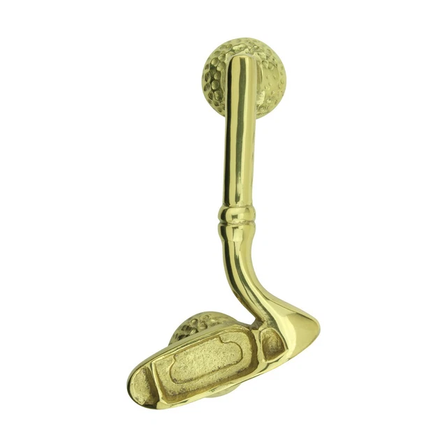 Golf Putter Polished Brass Door Knocker with Mounting Hardware Renovators Supply