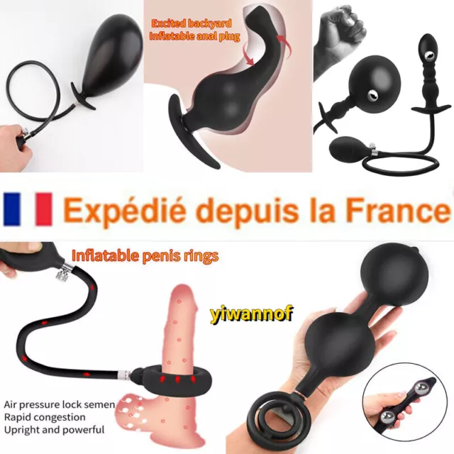 Silicone Énorme Gonflable Plug Anal Gode Prostate Dilatation Soumission Sex Toys