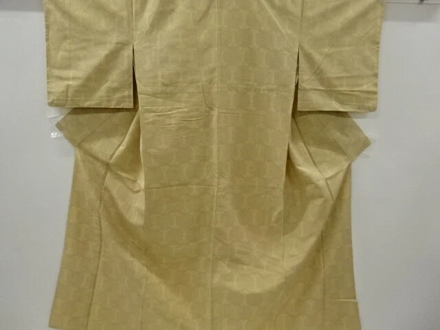 6085667: Japanese Kimono / Antique Hitoe Kimono / Tsumugi / Woven Kikko
