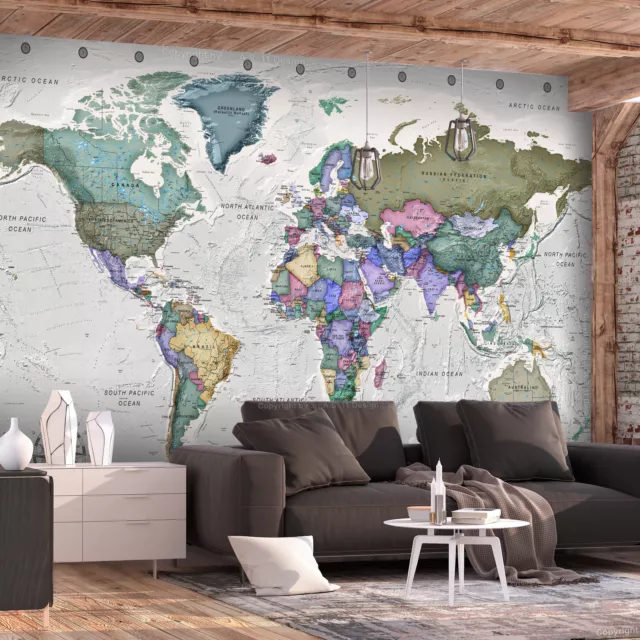 WORLD MAP Photo Wallpaper Wall Mural Non-Woven/Self-Adhesive k-A-0380-a-a