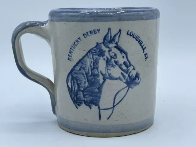 VINTAGE Louisville Stoneware Kentucky Derby Horse Racing 6oz  Handmade Mug