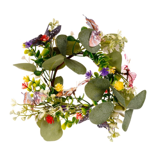 3 Anelli Per Candele Con Rose Artificiali E Foglie Verdi - Ghirlande Floreali Per Matrimoni, San Valentino E Decorazioni Casa