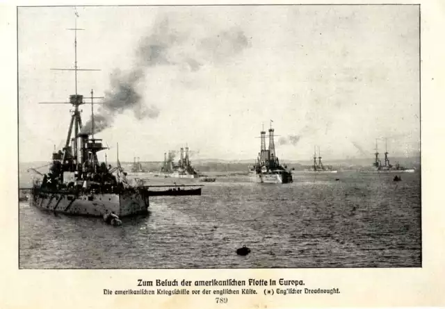 Zum Besuch der US-Kriegsschiff-Flotte in Europa Momentaufnahme von 1910