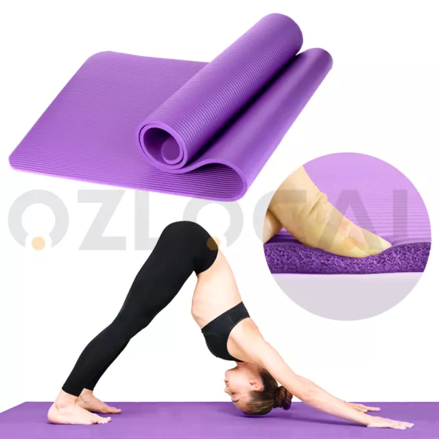 10/15/20MM Thick Yoga Mat Pad NBR Nonslip Exercise Fitness Pilate Gym Durable AU 2