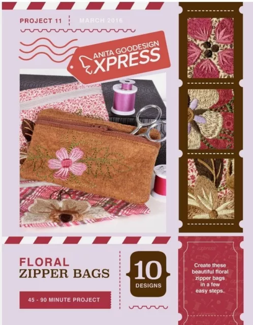 Anita Goodesign - Floral Zipper Bags - Machine Embroidery Designs Usb Pes