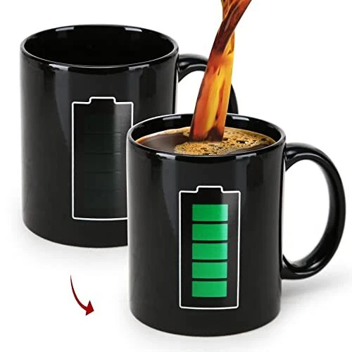 Color Changing Funny Mug 11oz, Ceramic Heated Coffee Mug Charging Design Mug