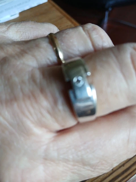 Bague Homme Argent 925 Style Moto Vintage - Chevalière Mécanique, Occasion Très Bon état