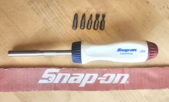 SNAP ON TOOLS Special Edition Magnetic Ratcheting Screwdriver W/5 Bits ...
