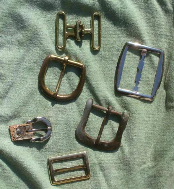 Lot of 6 Vintage Metal Belt Buckles for Crafts or upcycle