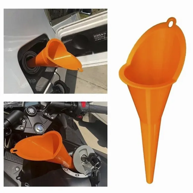 Motorcycle Car Long Mouth Funnel Plastic Refueling Oil Liquid Spout Filling O-DC