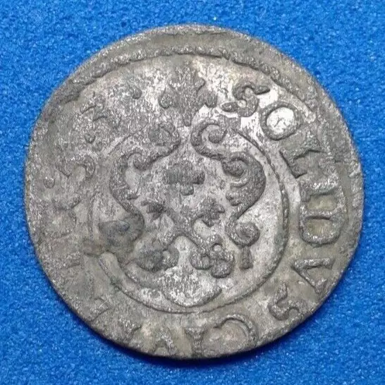 1 Solidus - Christina  1653 Swedish Livonia. Billon Coin.