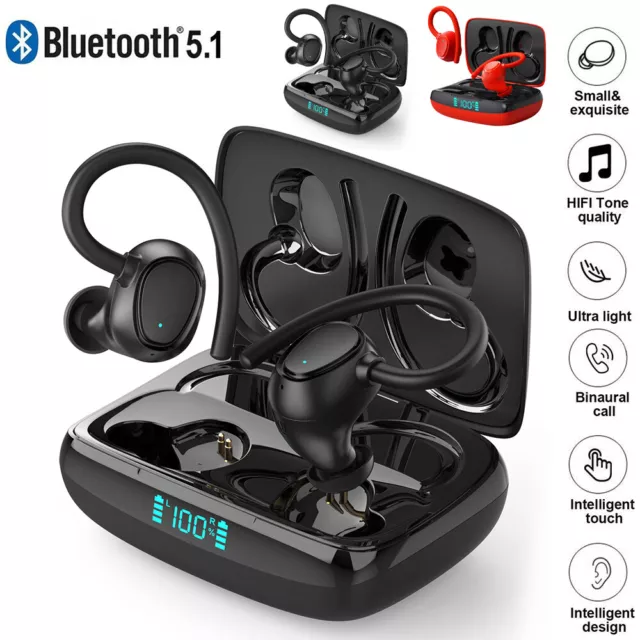 Bluetooth Headset 5.1 True Wireless TWS Earphones HiFi Sport Earbuds Headphones