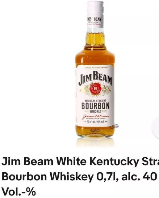 Jim Beam White Kentucky Straight Bourbon Whiskey 0,7l, alc. 40 Vol.-% 2
