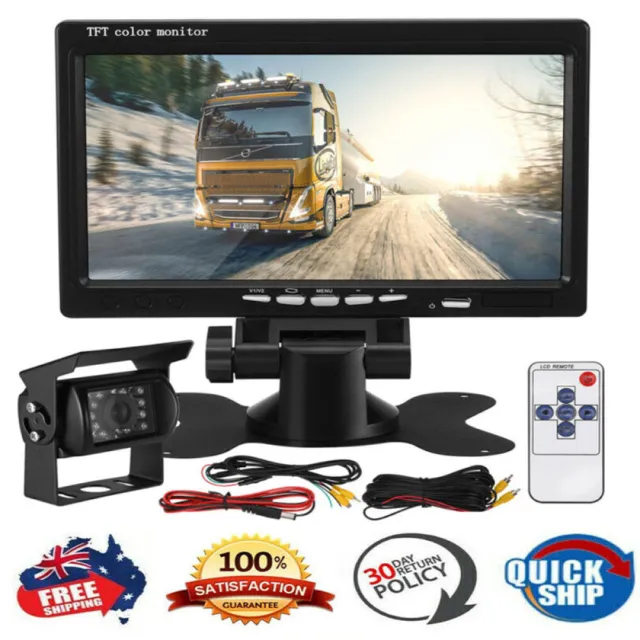7" Wireless Rear View Kit HD LCD Monitor+Reverse Camera For Truck Caravan VAN RV