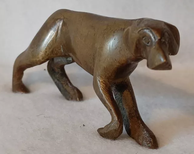 Vintage Brass Small Hunting Dog ( Pointer? ) Figurine/Ornament -  Good Condition