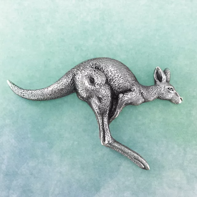 Kangaroo Souvenir Pewter Fridge Magnet Australiana Gift, Australian Made Pewter