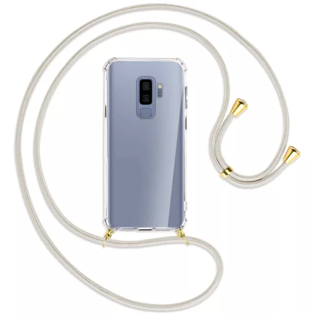 Collier pour Samsung Galaxy S9+ S9 Plus blanc cassé (O) Etui Coque avec cordon