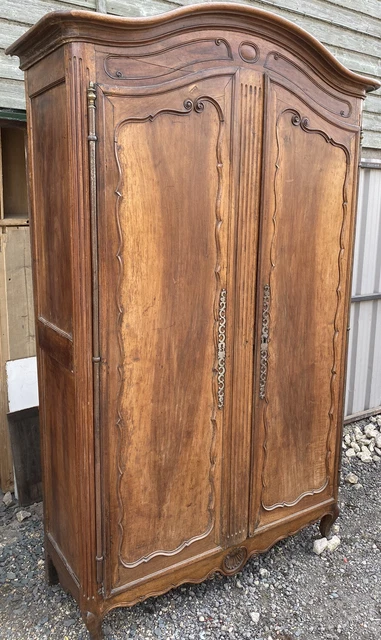 Antique French Walnut Louis XVI Armoire Linen Cupboard, c 1770