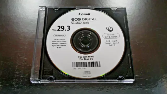 Cannon EOS Digital Solutions Disk Version 29.3 Camera Software & User Manual CD