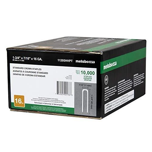 Metabo HPT 16 Gauge Galvanized Standard Crown Staples for N5008AC2 7/16-Inch ...