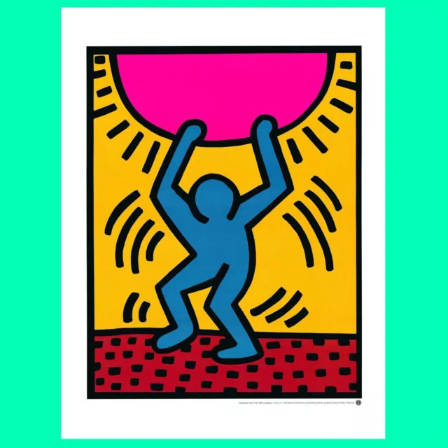 1985 Keith Haring International Youth Year Pop-Art-Lithografie-Druckplakat...