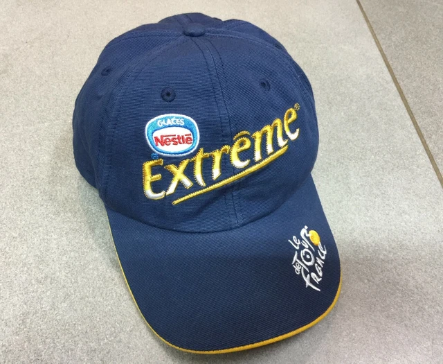 Casquette Cap Velo Cyclisme Bleue Sponsor Glaces Nestle Extreme Tour De France