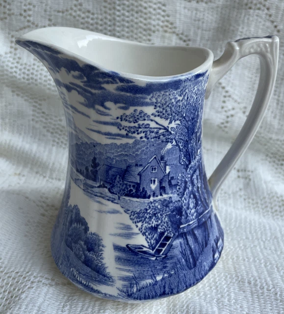 ALFRED MEAKIN ENGLISH Ironstone Pottery Pitcher Tintern Pattern Blue