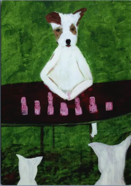 Ellen Langer Painting Terrier Dogs Julie Heller Gallery Provincetown MA Postcard