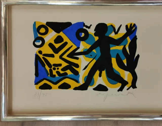 A.R.Penck Originalsiebdruck Handsigniert mit Blattgoldrahmen nur 40 Expl.