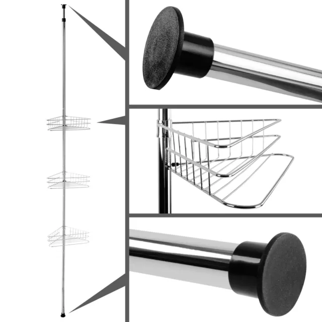 Estantería Telescópica Emilie Hasta 280cm Estante de Esquina Ducha Baño la Malo